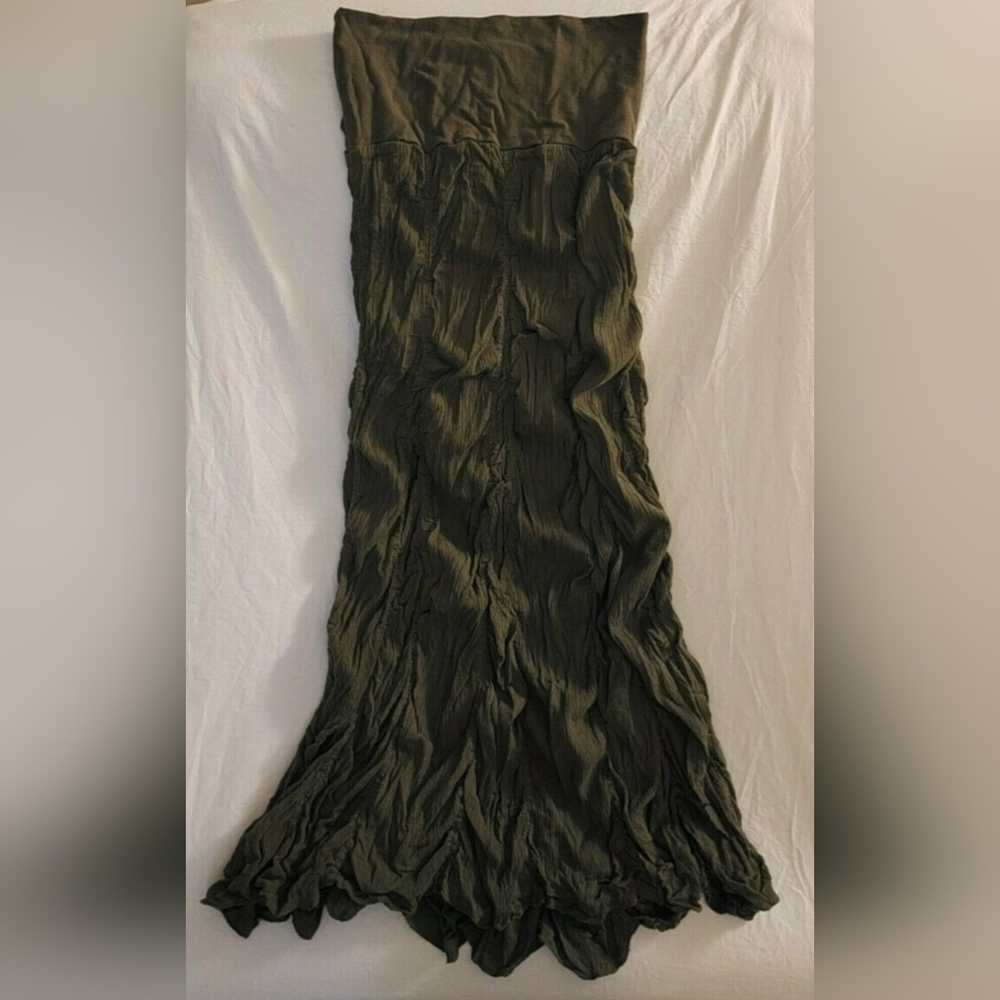 Solitare Ruched Green Skirt S